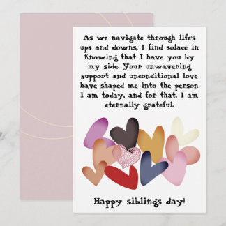 Syskonens dag / Födelsedagsbröder Systrar Hälsning Kort