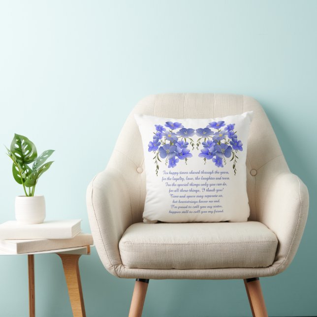 Syskonpresent, Eleganta blommor & dikt Kudde (Stol)