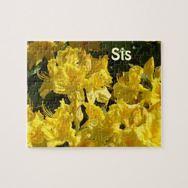 Syskonpresent Gul Rhododendron Blomma pussel syste (Horisontell)