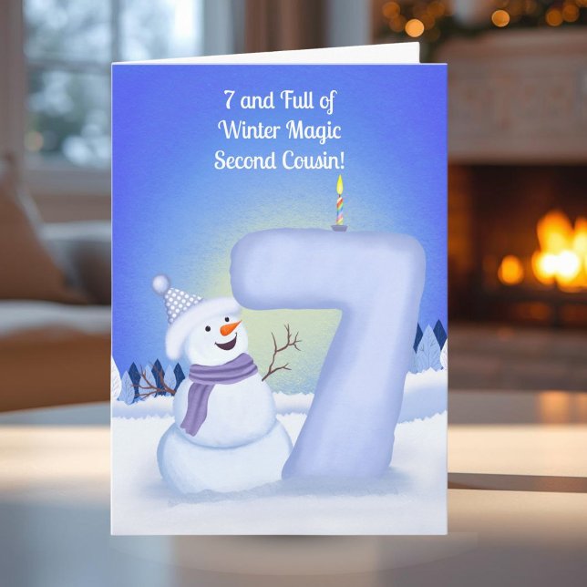 Syssling Glad 7-årsdag Snömannen  Kort (Skapare uppladdad)