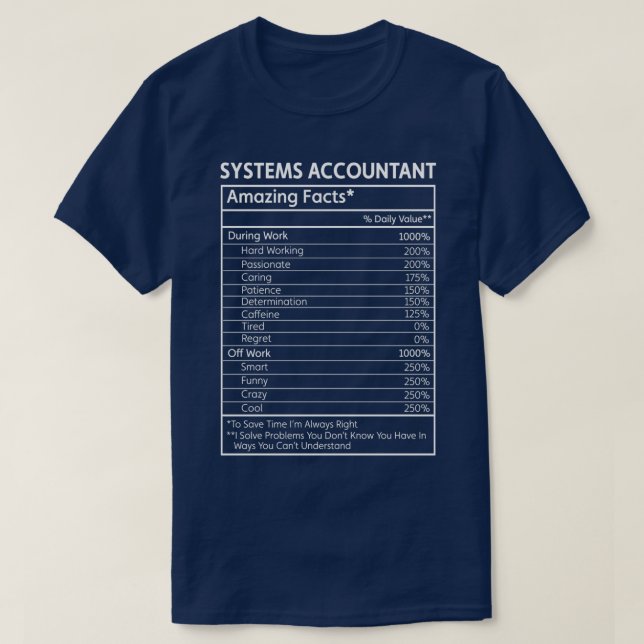System Accountant Fantastisk Facts T Shirt (Design framsida)
