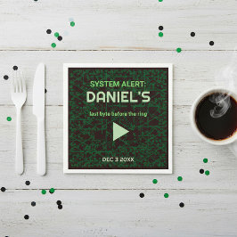 System Alert Hacker Bachelor Party Napkins Pappersservett