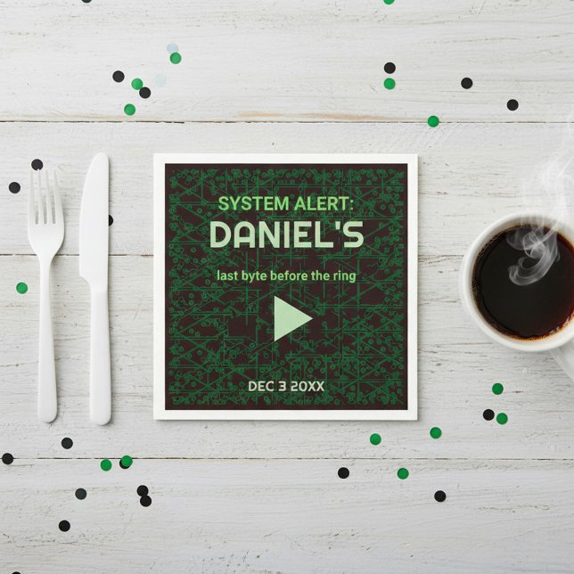 System Alert Hacker Bachelor Party Napkins Pappersservett (Skapare uppladdad)