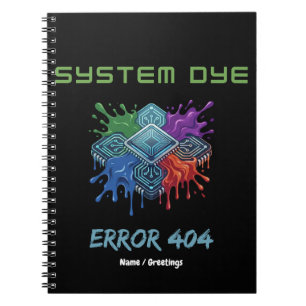 System Färgfel 404 Teknisk Fel Mikrochip Grafik Anteckningsbok