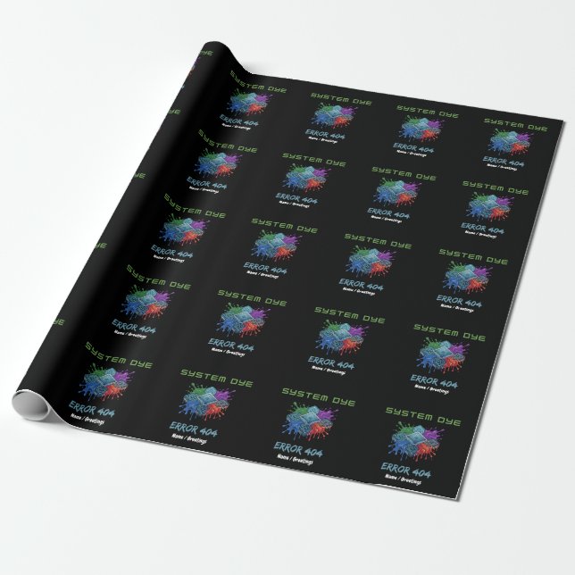 System Färgfel 404 Teknisk Fel Mikrochip Grafik Presentpapper (Utrullad)