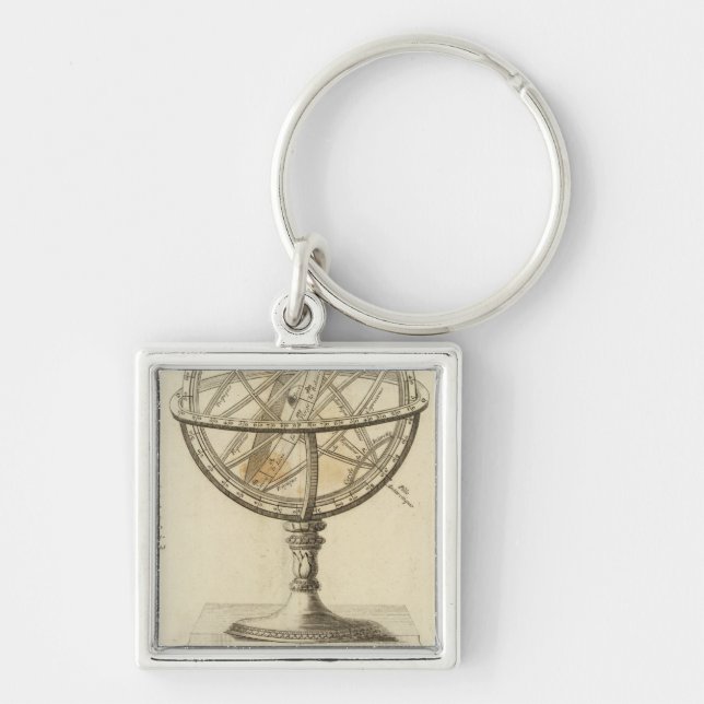 System Fyrkantig Silverfärgad Nyckelring (Framsidan)