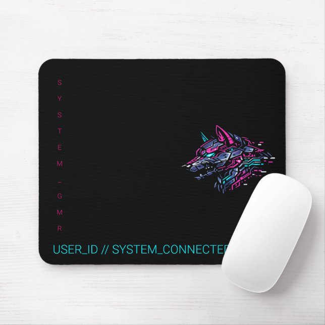 :: SYSTEM_GMR Cyber Wolf Neon Glitch Spelare  Musmatta (Med mus)