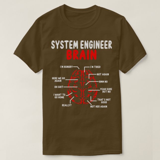 System Ingenjör Brain Network Engineering System T Shirt (Design framsida)