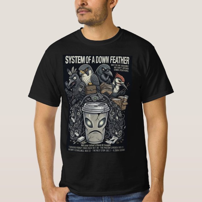 System Of A Down-fjäder T Shirt (Framsida)