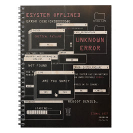 System Offline - Teknobrutalistisk design Anteckningsbok