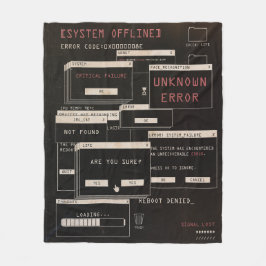 System Offline - Teknobrutalistisk design Fleecefilt