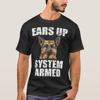 System Öron Up System Armed tyska shepherd T Shirt