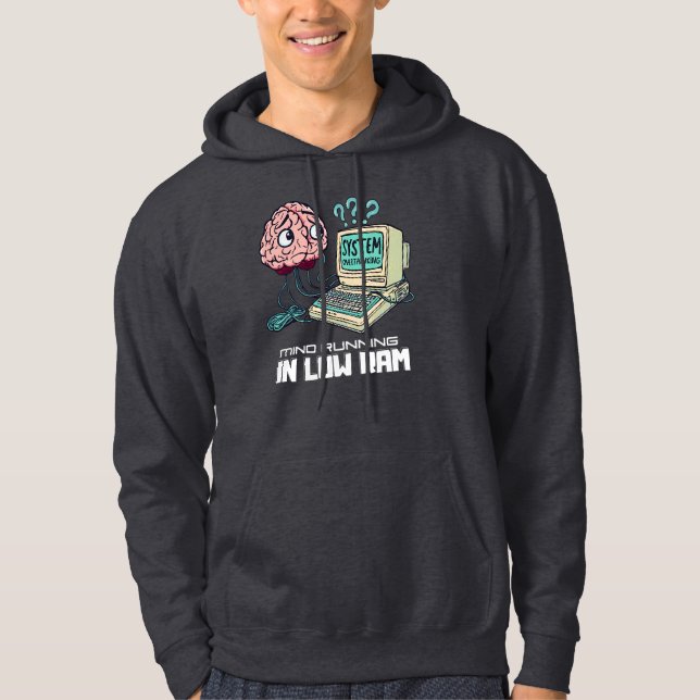 System Overthinking-Funny Retro Design  Hoodie (Framsida)