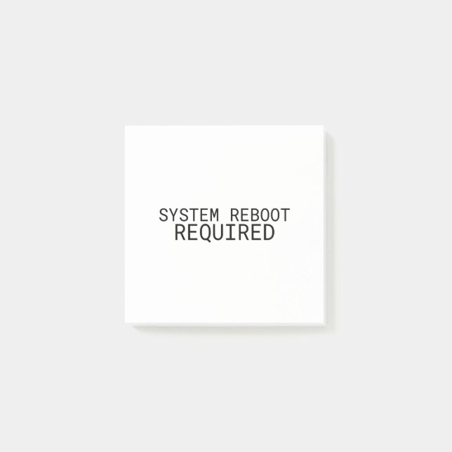 System Reboot Required Minimalist  Post-it Block (Framsida)