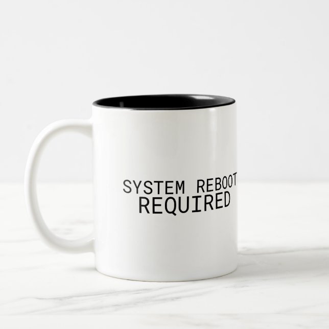 System Reboot Required Minimalist  Två-Tonad Mugg (Vänster)