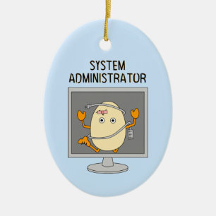 Systemadministratör Egghead Julgransprydnad Keramik