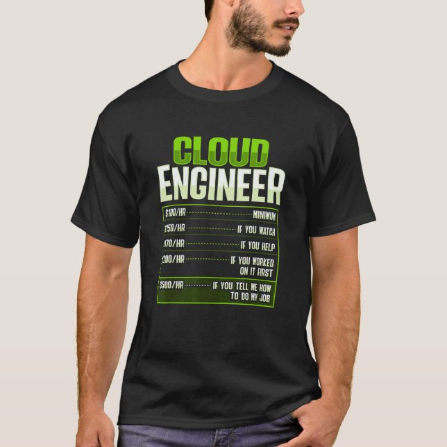 Systemadministratör och utvecklare för en molndevo t shirt (Framsida)