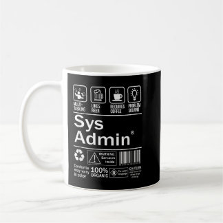 Systemadministratörens produktetikett Unix Linux C Kaffemugg