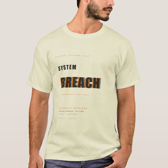 Systembrott Cybersäkerhet Typografi Design T Shirt (Framsida)