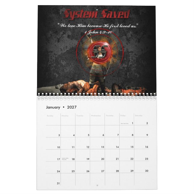 Systemet sparade kalendern kalender (Jan 2027)