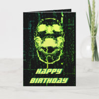 Systemfel Cyberpunk Skalle Skriker Grön