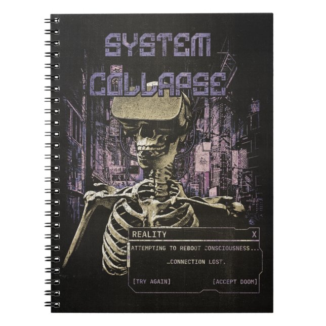 Systemkollaps - Techno-Dystopian Streetwear Anteckningsbok (Framsidan)