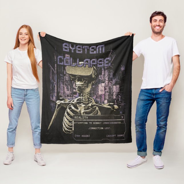 Systemkollaps - Techno-Dystopian Streetwear Fleecefilt (På plats)