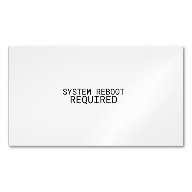 Systemomstart krävs Minimalistisk  Magnetiska Visitkort (Framsida)