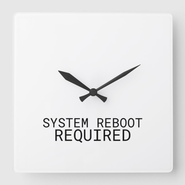 Systemomstart krävs Minimalistisk skrivmaskin  Fyrkantig Klocka (Framsida)