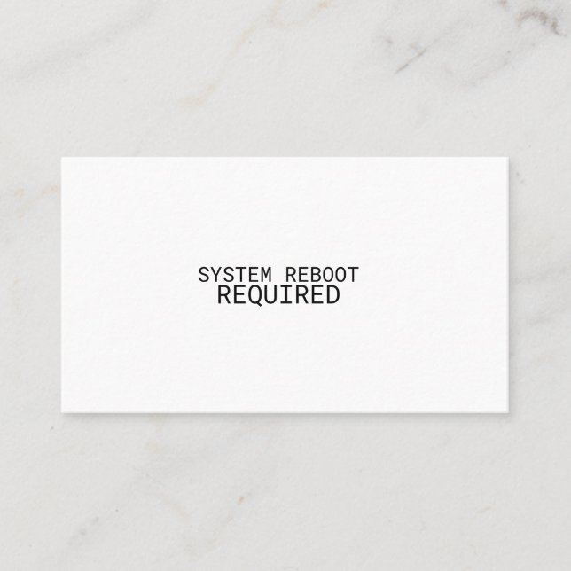 Systemomstart krävs Minimalistisk Visitkort (Framsida)