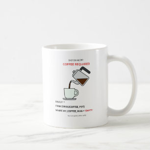 Systemvarning kaffe krävs SQL Humor Mugg