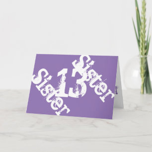 Syster, 13:e födelsedag, vitt på pubern. kort