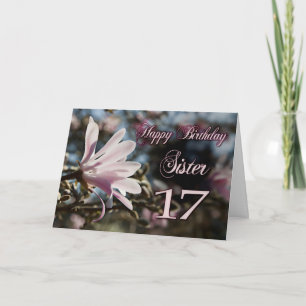 Syster 17:e födelsedagen med magnolia kort