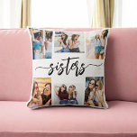 Syster 6 Fotokollage Keepsaké Gift Kudde<br><div class="desc">Firar systrätten med Sisters 6 Photo Collage Keepsak Gift Dekorativ kudde. Personlig med ett vackert arrangerat kollage med sex omhuldade foton fångar den de speciella stunder som delas mellan systrar. Den här kudden är konstruerad av högkvalitativa material och tillför en snyggt och känslosam beröring till vilket utrymme som helst, perfekt...</div>
