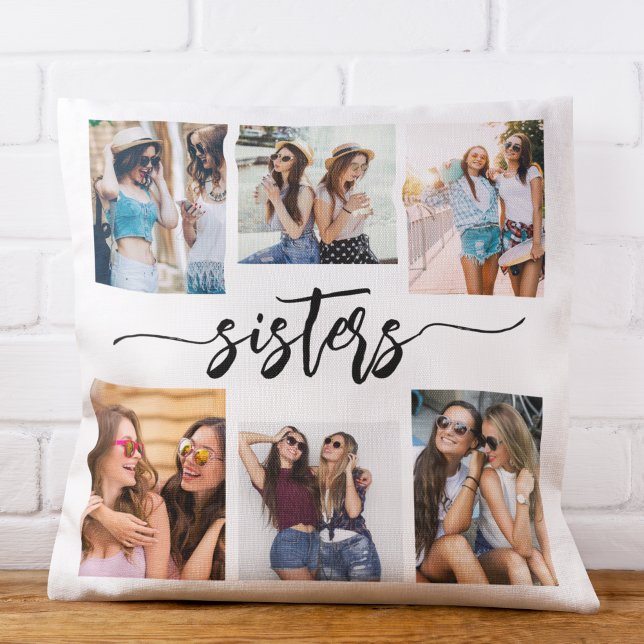 Syster 6 Fotokollage Keepsaké Gift Kudde (Skapare uppladdad)