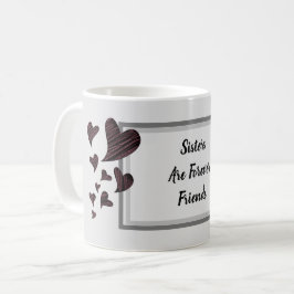 Syster är för Vänner Red Hearts Syskon Kaffemugg
