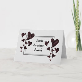 Syster är för Vänner Red Hearts Syskon Kort