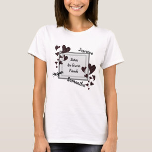 Syster är för Vänner Red Hearts Syskon T Shirt