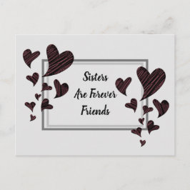 Syster är för Vänner Red Hearts Syskon Vykort