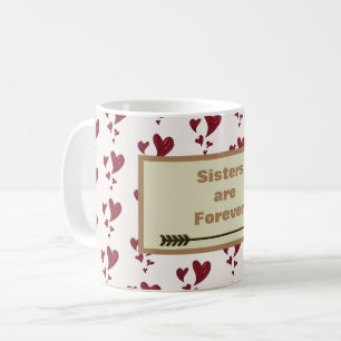 Syster är Forever Heart Mönster Arrow Syskon Tea Kaffemugg