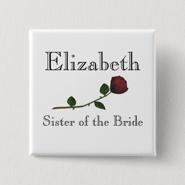 "Syster av bruden" - rött Long Stemmed steg [a] Knapp (Framsida)