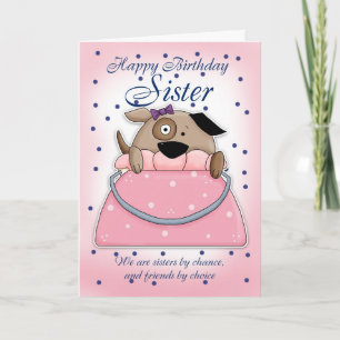 Syster Birthday Card - Cute Purset Pet Kort