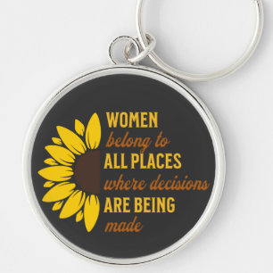 Syster Birthday Gift Feminist Solros Keepsaké Rund Silverfärgad Nyckelring