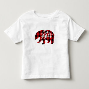 Syster Björn Röd Rutig T Shirt