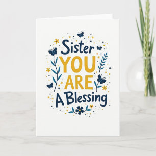 Syster Blessing Blommig Kort