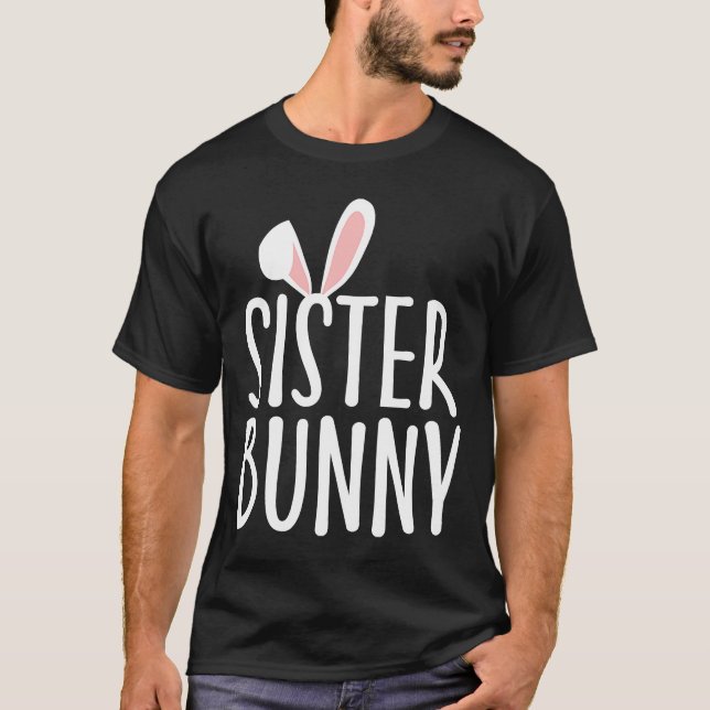Syster Bunny Woman Familjekanin Matching Couple E T Shirt (Framsida)