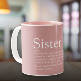 Syster Definition Girly Dusty Ro Rosa Två-Tonad Mugg