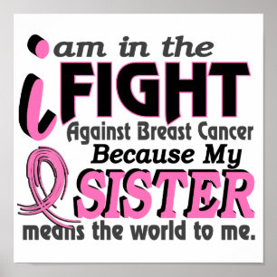 Syster Elak världen för mig bröstcancer Poster