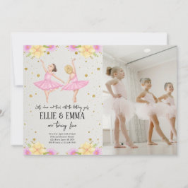 Syster eller Twin Ballerina Photo Inbjudningar