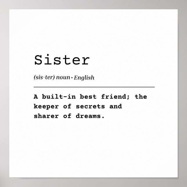 Syster - en Byggt bästa vän Poster (Framsidan)